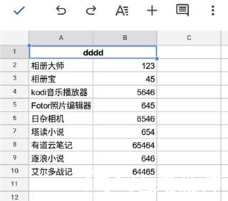 谷歌表格13